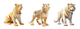 Fototapeta Dziecięca - Majestic Gold Tiger Statue. Symbol of Strength and Elegance