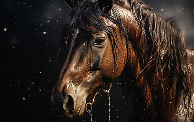 Wall Mural - cavalo molhado 