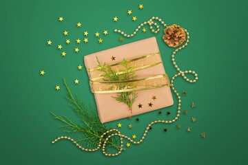 Poster - Creative handmade beautiful christmas present box