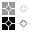 Ceramic tile paving slab set icon grey black color vector illustration image solid fill outline contour line thin flat style