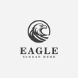 Eagle logo design, in monochrome sport style, black and white