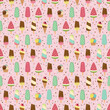 Ice cream seamless pattern. Background for card, poster, cover and web design
