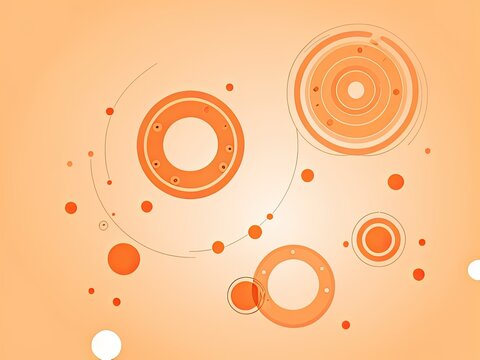 Circles on an abstract orange background. Illustration in vector format