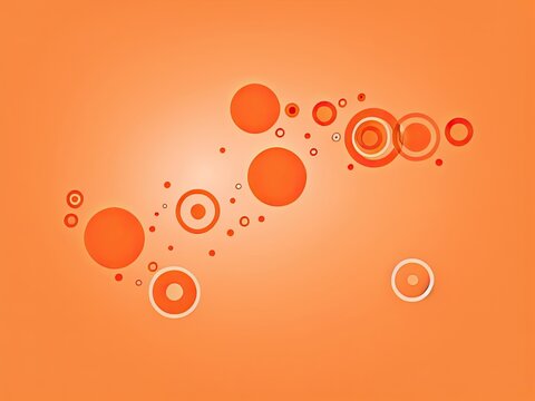 Circles on an abstract orange background. Illustration in vector format