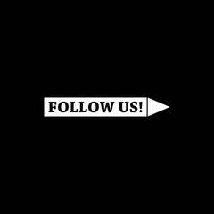 Poster - Follow us banner icon isolated on dark background