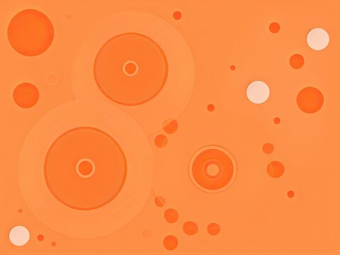 Circles on an abstract orange background. Illustration in vector format