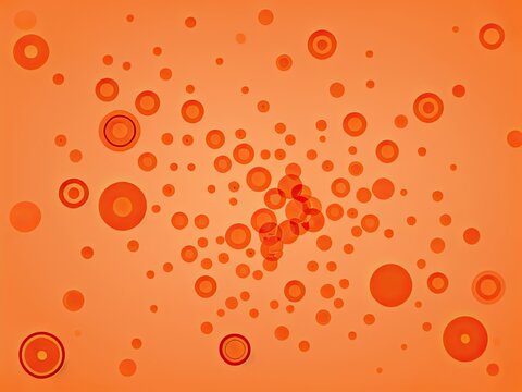 Circles on an abstract orange background. Illustration in vector format