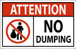 Attention No Dumping Sign