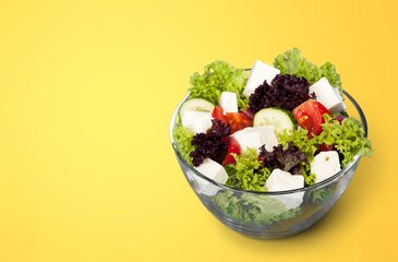 Canvas Print - Bowl of fresh tasty Salad with vegetables