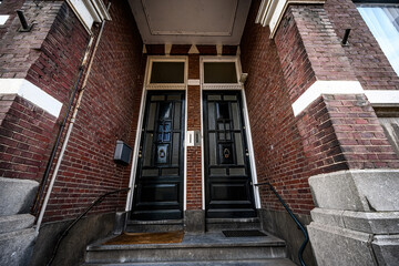 Stylish door in european residential building