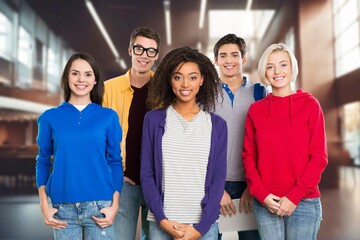 Canvas Print - Group Of Students Study Together, Education concept