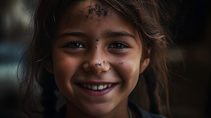 Wall Mural - Portrait of a young girl smiling