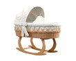 bassinet , Vintage baby wicker cot, isolated on transparent background, cut out, png