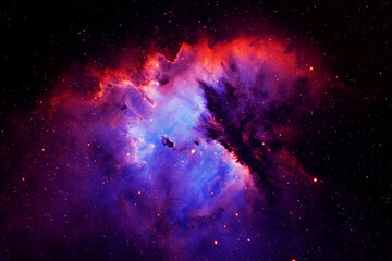Wall Mural - red cosmic nebula in deep space. elements of this image furnished by nasa
