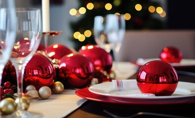 Canvas Print - christmas table setting