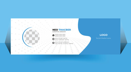 Wall Mural - Vector corporate email signature or footer template design with personal details template design