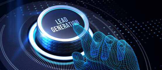 Wall Mural - Lead Generation. Finding and identifying customers for your business products or services. Finance concept. 3d illustration