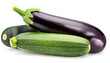 Zucchini und aubergine isoliert auf weißem Hintergrund, Freisteller
