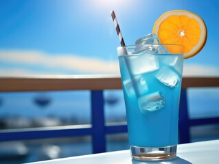 Vibrant orange fruit submerged in crystal-clear water of a cool, shimmering pool. Sunlight reflections create a hyperrealistic scene with refreshing bubbles and ripples