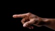 © LELISAT - Male finger pointing, indicating direction or drawing attention to a specific object or action, isolated on a white background
