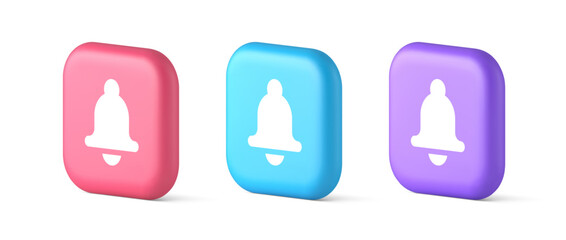 Poster - Bell ring audio sound button signal push reminder cyberspace interface notification 3d icon