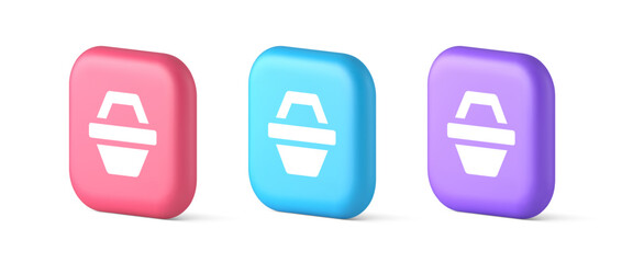 Poster - Shop cart digital commercial retail button marketplace global market app design 3d icon