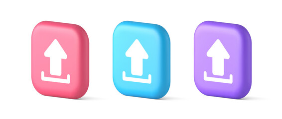 Poster - Upload up arrow button document multimedia file exchange cyberspace storage 3d icon
