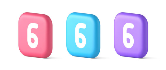 Poster - Six button number calculator finance counting user interface keyboard panel 3d speech bubble icon