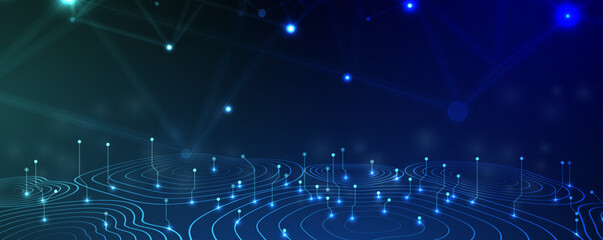 Poster - Abstract data background. Futuristic technology style. Elegant digital  background for business cyber presentations.