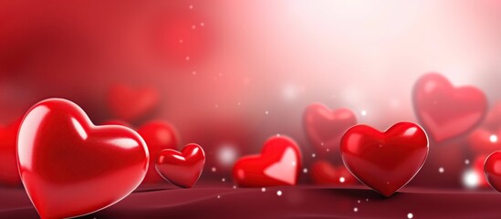 Sticker - Red heart valentines day background