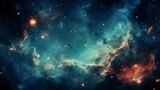 Fototapeta Kosmos - Cosmic wonders  swirling galaxies, ethereal nebulae, and radiant comets in a celestial ballet