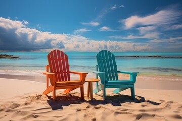 Beachside Adirondack chairs.