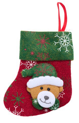 Wall Mural - Red felt Christmas sock with applique