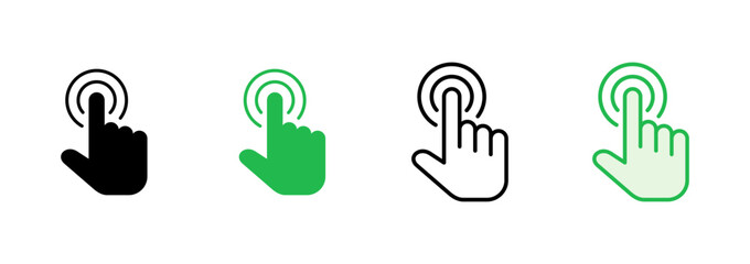 Hand cursor icon set. click icon vector. hand click. pointer