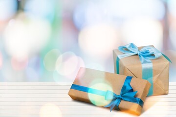 Sticker - Christmas gifts decorated boxes on desk