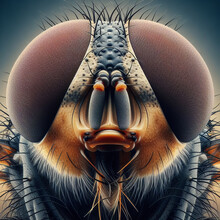 Macro Photo Of A Fly's Face Showing Beautiful Eye Details
