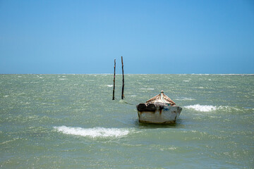 boat on the beach, beach and sea, Bahia, Brasil , Trancoso ,c