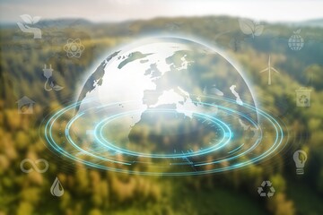 Wall Mural - ecological environmentally digital concept infographic