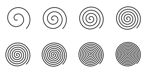 Wall Mural - collection of simple spirals. linear decorative spirals