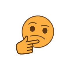Poster - colored emoji sticker icon. Element of emoji for mobile concept, simple flat illustration on white background..eps