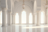 Fototapeta Perspektywa 3d - The interior of the mosque with a white atmosphere