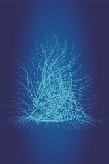Poster - 3D abstract particle line graphics technology vector poster background