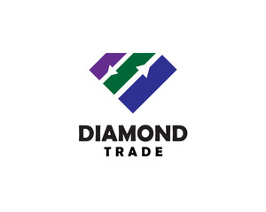 Wall Mural - arrow trade statistic diamond logo icon symbol design template illustration inspiration