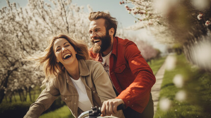 Wall Mural - couple on bicycles