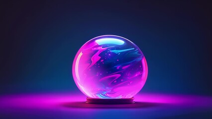Wall Mural - Minimal animation of a glowing orb pulsating and changing colors, reminiscent of a calming and mesmerizing lava lamp.