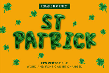 Wall Mural - St. Patrick's day celebration editable vector text effect