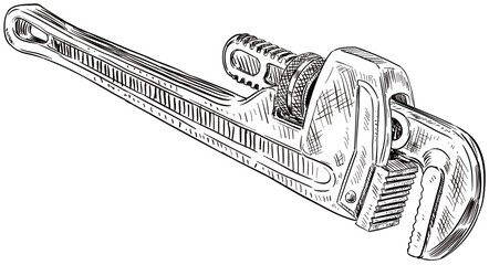 wrench handdrawn illustration