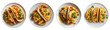 Scrambled Egg Tacos on Toast bread on white plate, top view, smooth blur edge, Generative AI Technology