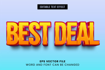 Poster - best deal 3d editable vector text effect
