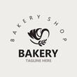 Bread Vintage style Logo Design Vector Template, label product Bake shop Homemade vector